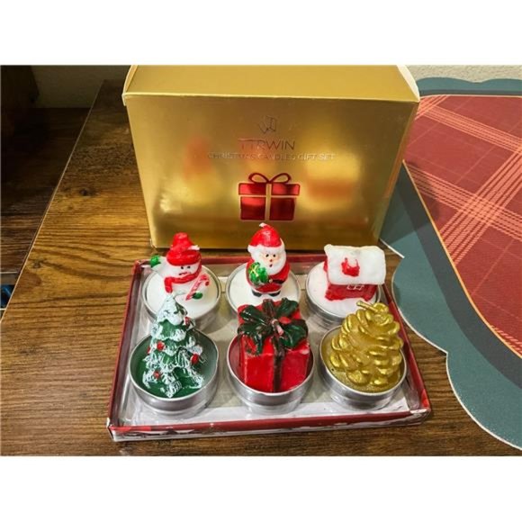 Set of 6 Christmas Candles Gift | Tealights Candles |  Christmas Decorations - Picture 5 of 9